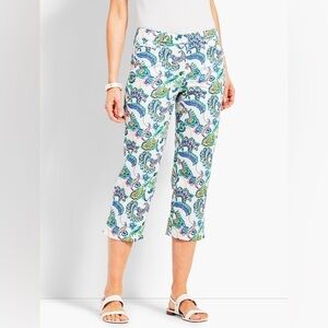 Talbots Women’s Multicolor Paisley Perfect Skimmer Cropped Pants 10P